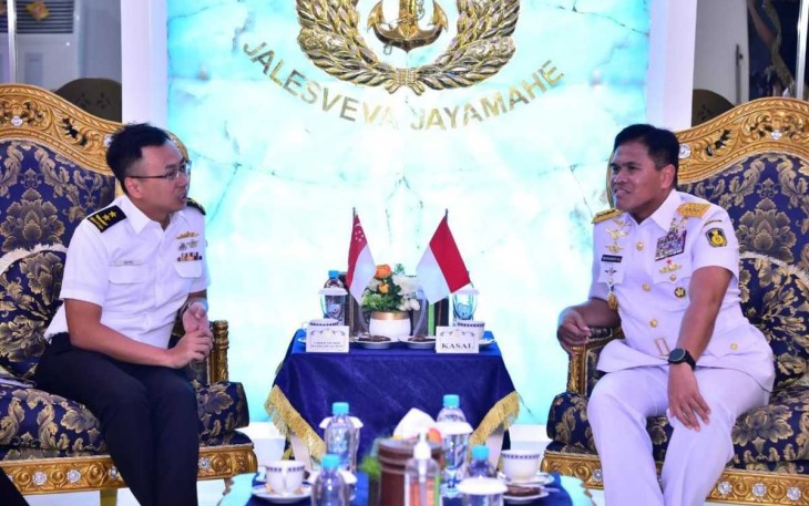 Tingkatkan Kerjasama Antar Angkatan Laut, Kasal Terima Courtesy Call Kasal&nbsp;Singapura