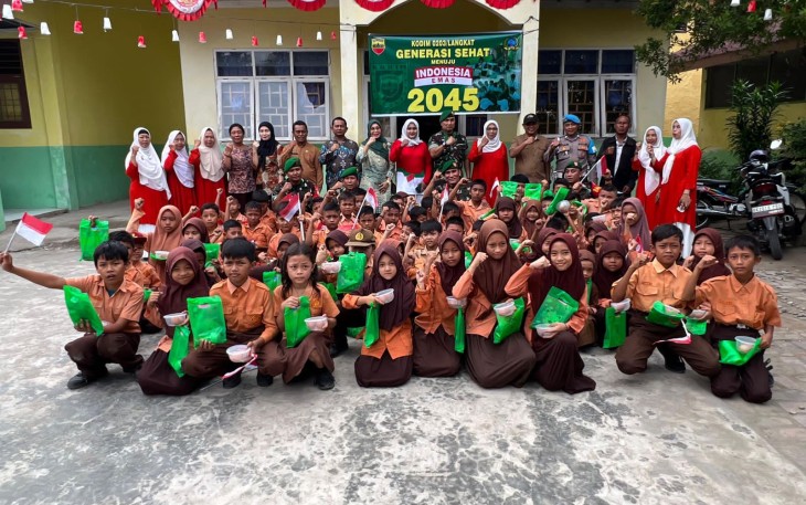 Tingkatkan Gizi Anak dan Cegah Stunting, Kodim Langkat Gelar Baksos Serentak di 4&nbsp;SD