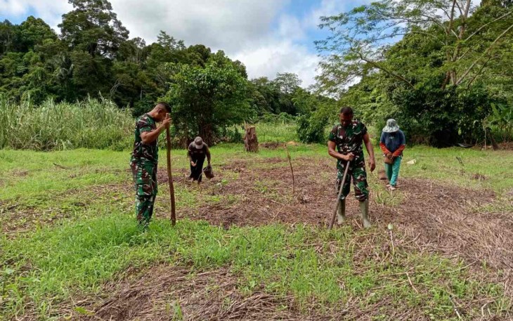 Satgas Yonzipur 5/ABW Bersama Petani, Wujudkan Ketahanan Pangan&nbsp;Produktif